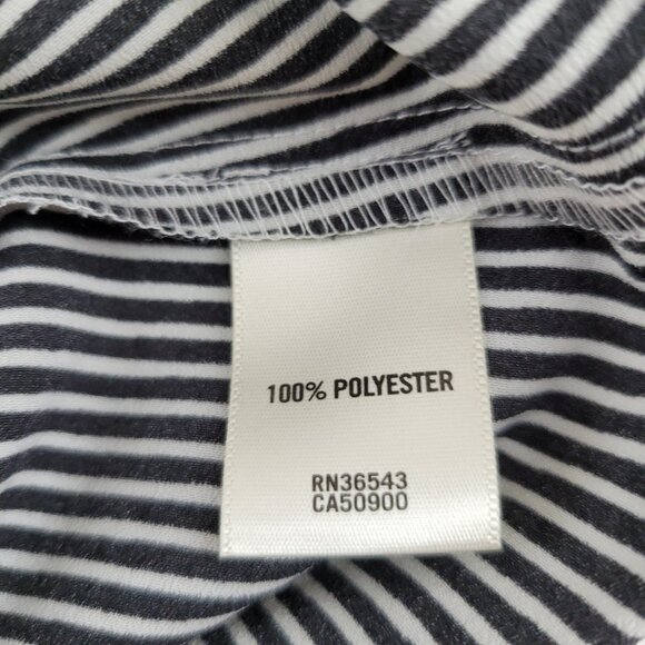 Van Heusen Shirt Women's XXL Charcoal White Stripe Long Sleeve Button Up Collar - Picture 11 of 12